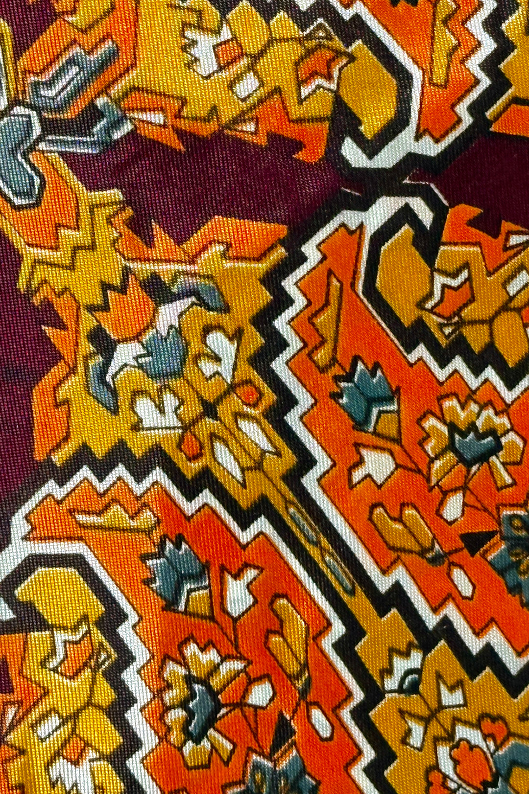 1970’S CUSTOM MADE IN USA 100% SILK PRINTED NECKTIE