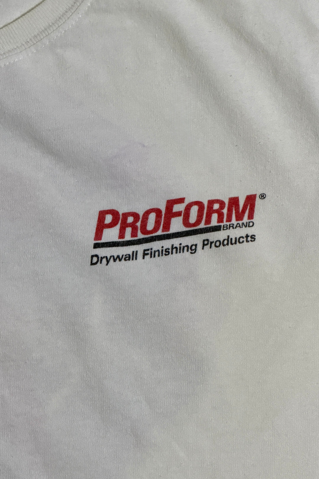 2000’S DRY WALL FINISHING THRASHED WHITE S/S T-SHIRT LARGE
