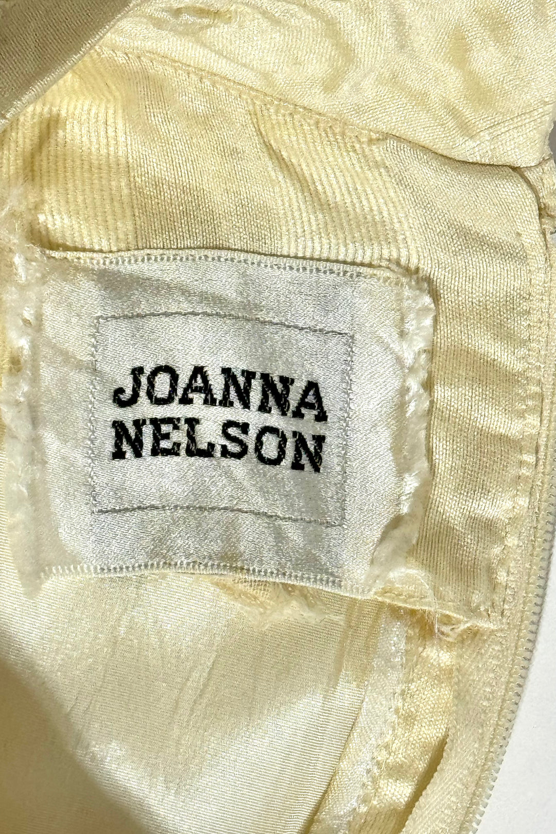 1960’S JOANNA NELSON FOR ROBINSON’S CALIFORNIA MADE IN USA IVORY SILK BLEND MANDARIN COLLAR DRESS WOMEN’S SMALL/MEDIUM