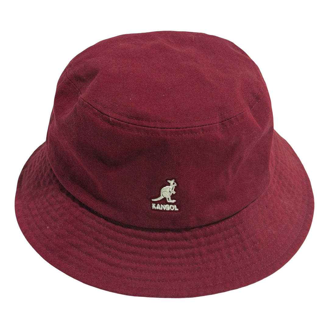 2000’S KANGOL WASHED TWILL BURGUNDY BUCKET HAT LARGE