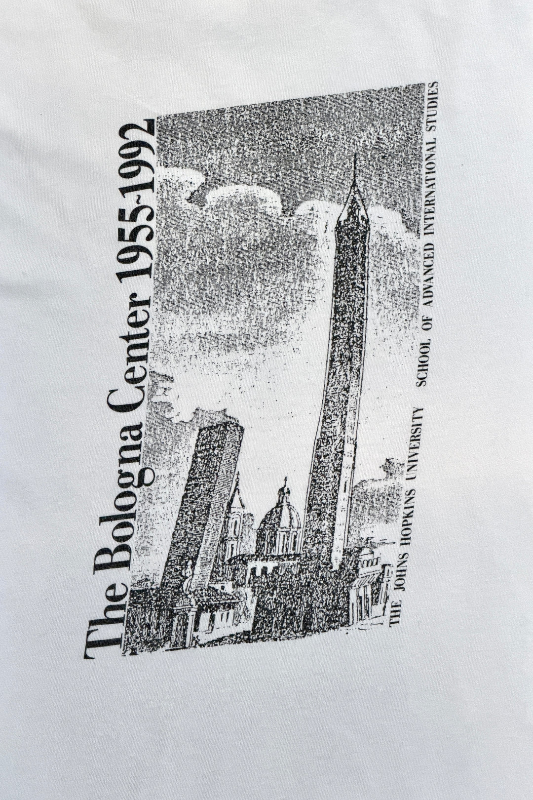 1990’S JOHNS HOPKINS MADE IN ITALY “SCHOOL FOR ADVANCED INTERNATIONAL STUDIES” SINGLE STITCH L/S T-SHIRT X-LARGE