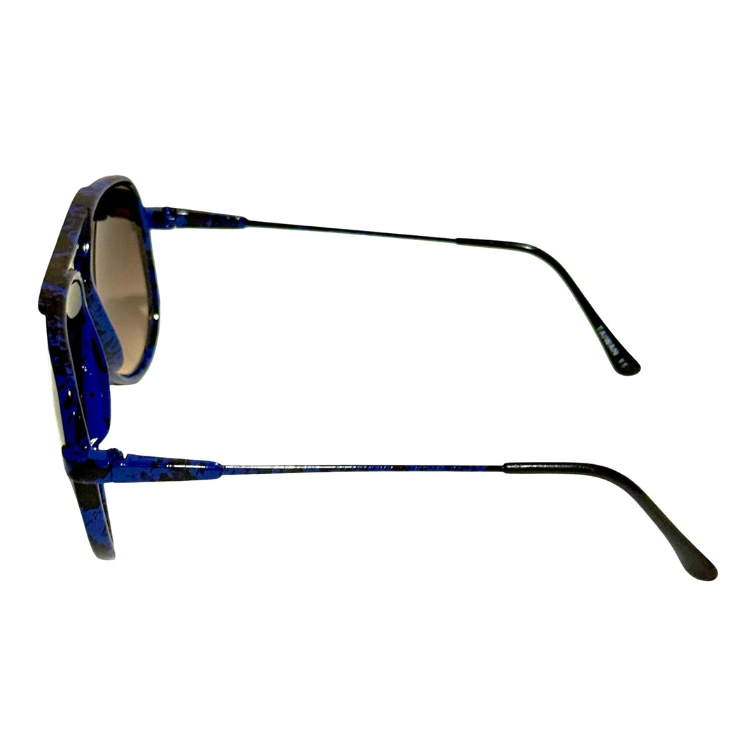 1970’S OCEAN MARBLED ACETATE HAVANA LENSE AVIATOR SUNGLASSES