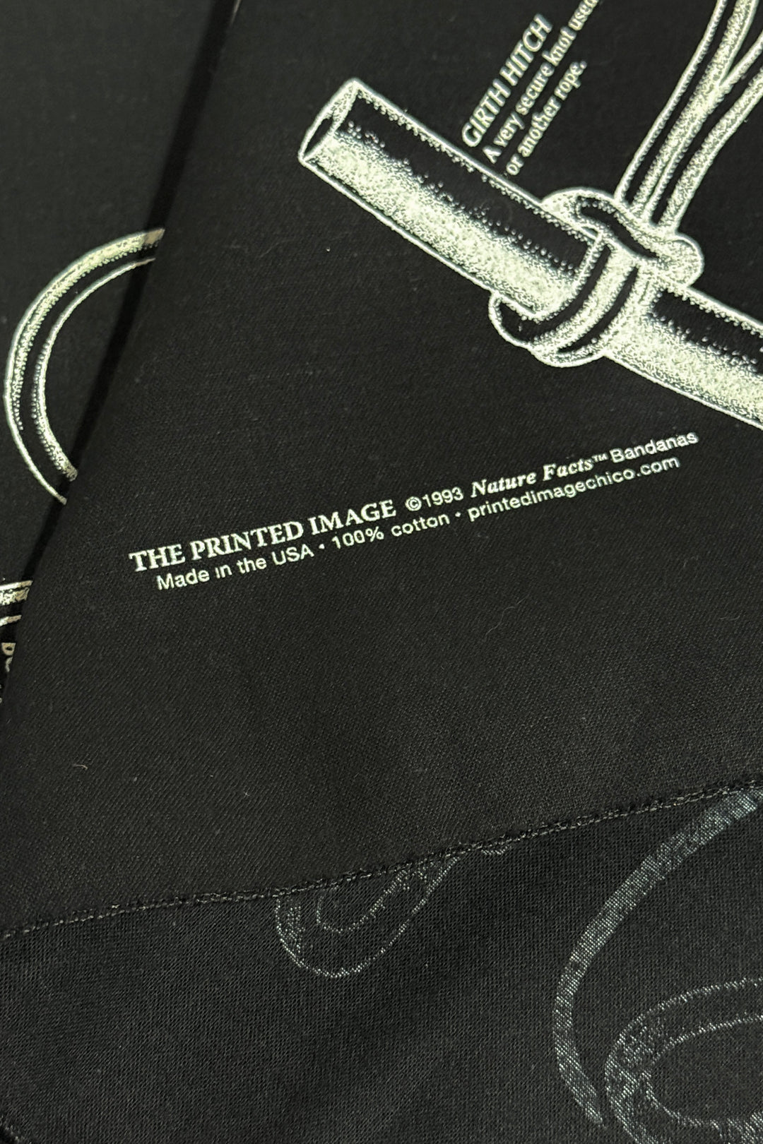 1990’S NATURE FACTS MADE IN USA “KNOTS” PRINTED BANDANA