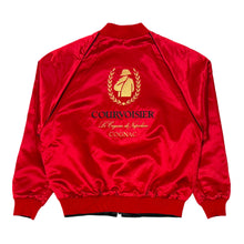 Cargar imagen en el visor de la galería, 1980’S COURVOISIER MADE IN USA REVERSIBLE SATIN BASEBALL JACKET X-LARGE
