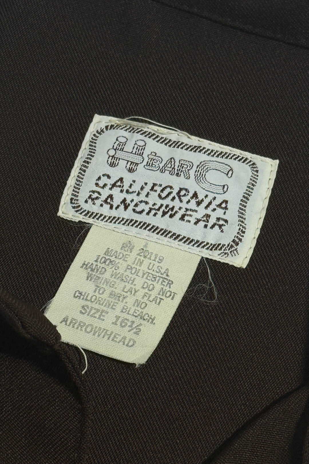 1970’S H BAR C MADE IN USA “ARROWHEAD” CHAINSTITCHED SMILE POCKET WESTERN PEARL SNAP L/S B.D. SHIRT X-LARGE