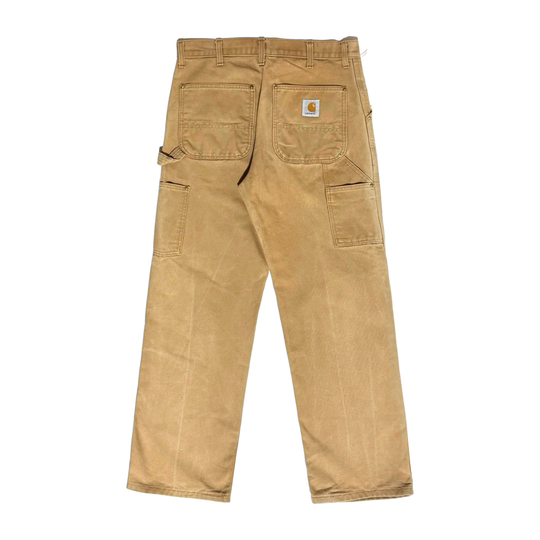 1990’S CARHARTT UNION MADE IN USA FADED DUCK CANVAS CARPENTER PANTS 34 X 30