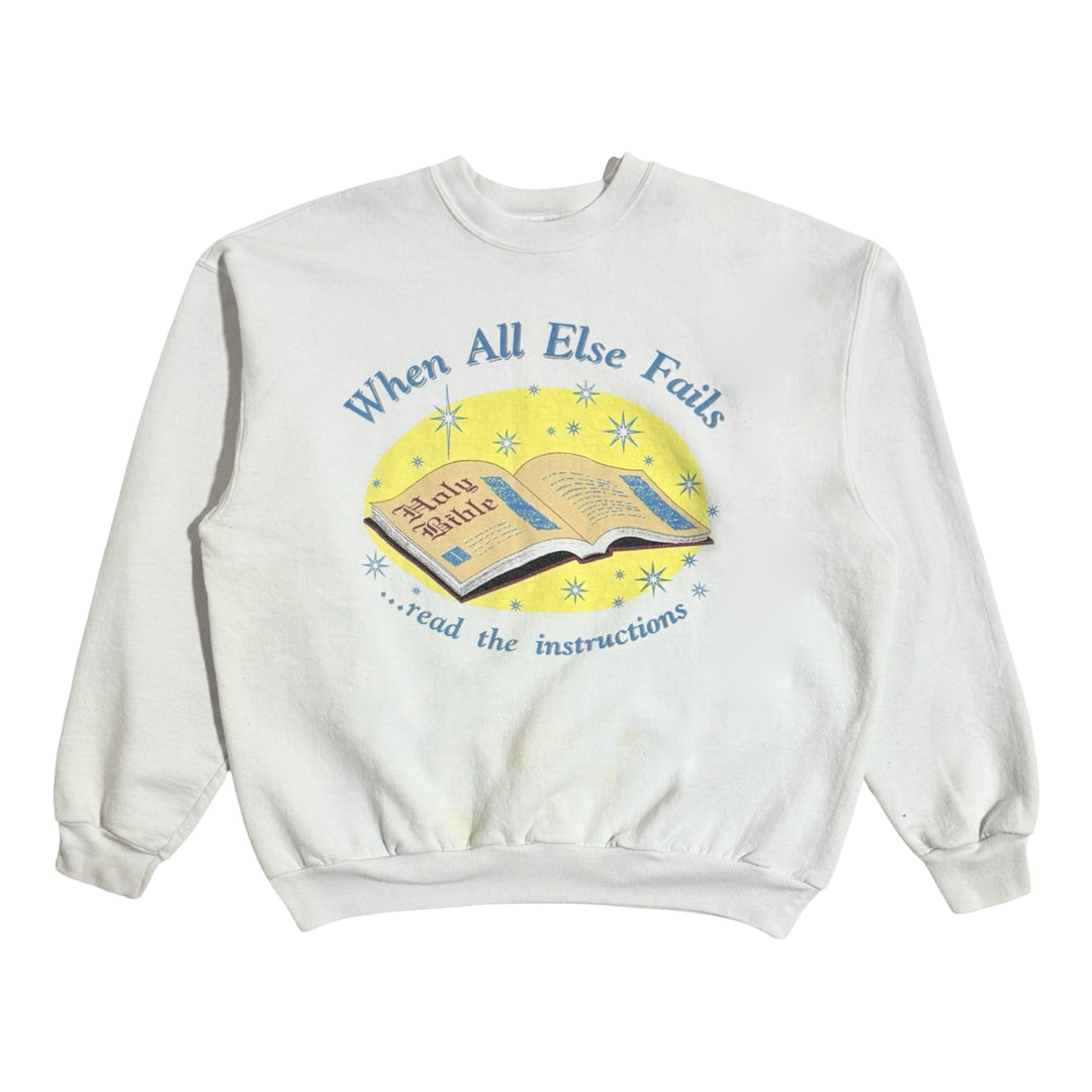 1990’S HOLY BIBLE MADE IN USA BRUSHED FLEECE CREWNECK SWEATER X-LARGE