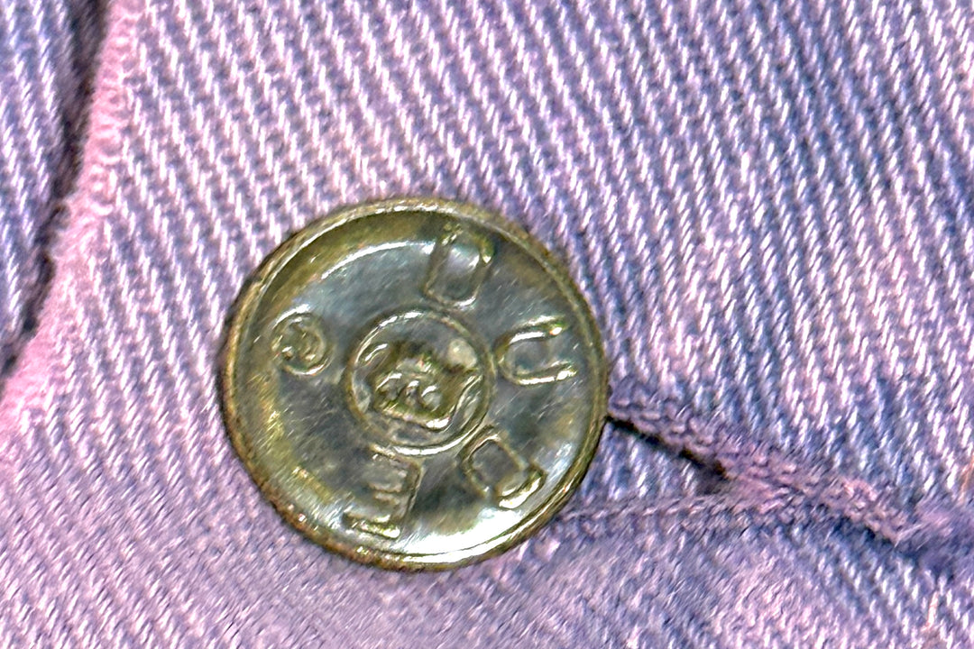 1970’S MASK X DUDE WESTERN MADE IN USA CROPPED LEOPARD LEATHER COLLAR OVERDYE DENIM TRUCKER JACKET MEDIUM