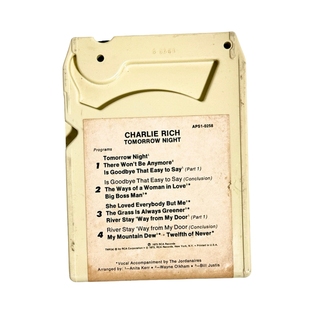 CHARLIE RICH TOMORROW NIGHT 8 TRACK TAPE
