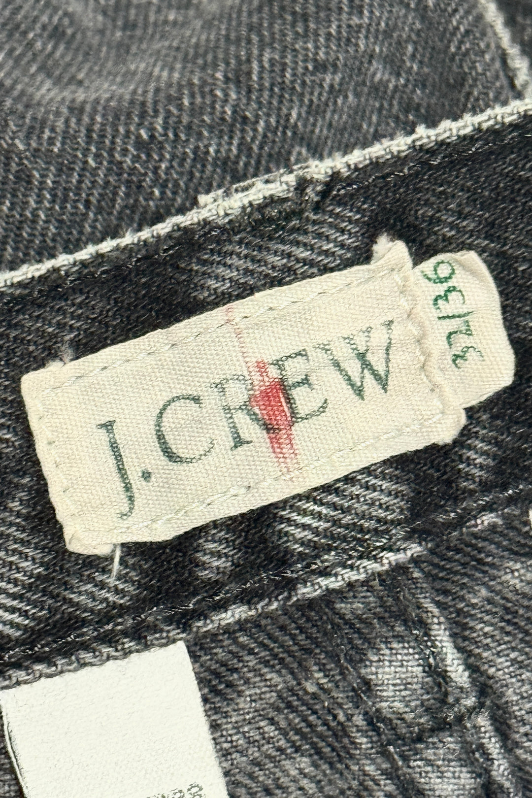 1990’S J CREW OARMAN MADE IN CANADA FADED STRAIGHT LEG BLACK DENIM JEANS 30 X 32