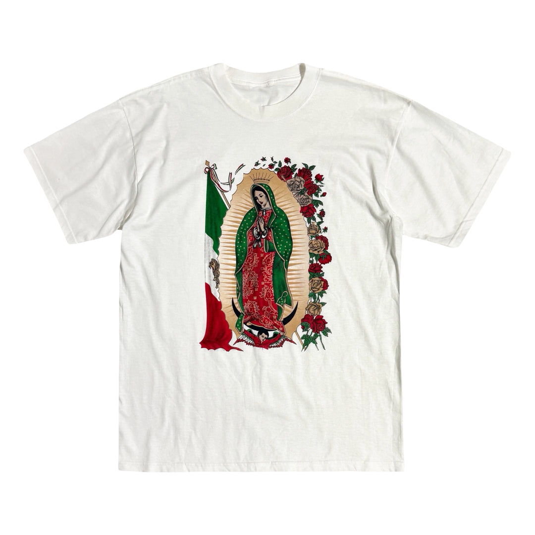 1990’S GUADALUPE WHITE MEXICO PRINT S/S T-SHIRT X-LARGE