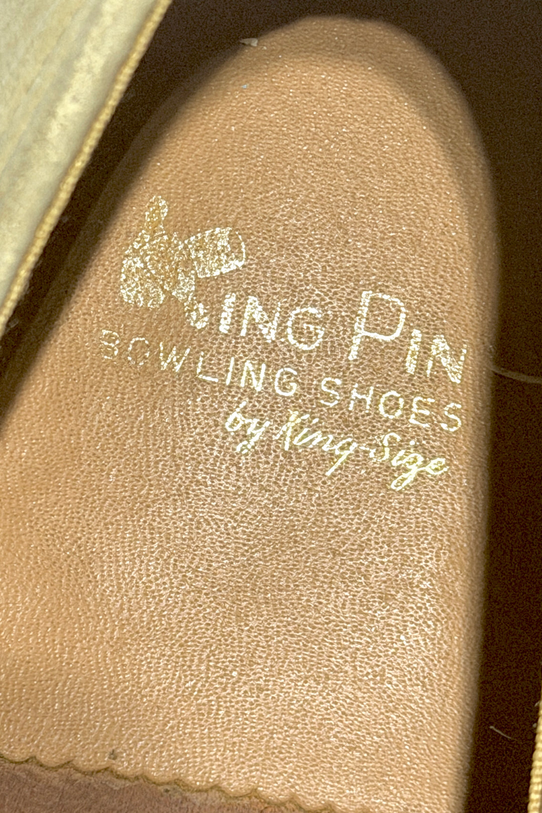 1940’S KING PIN BY KING SIZE MADE IN USA FADED LEATHER BOWLING SHOES 12