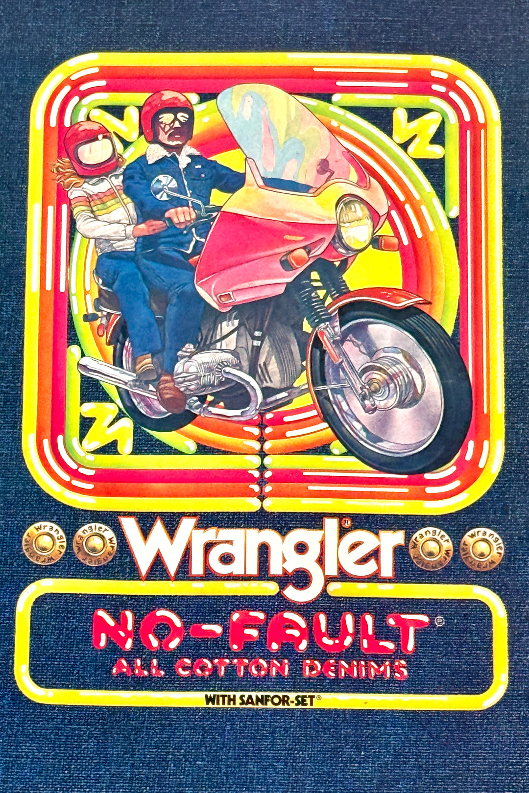 1970’S WRANGLER HIPPY MOTORCYCLE POSTER