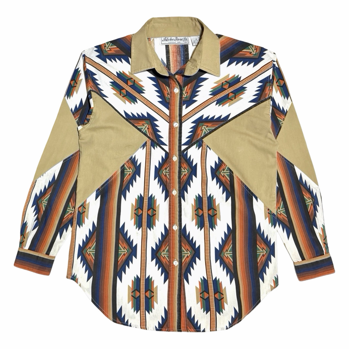 1990's Adobe Rose southwestern print western shirt front