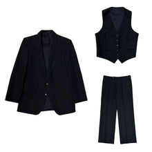 Load image into Gallery viewer, 1970’S YVES SAINT LAURENT MADE IN FRANCE NAVY PINSTRIPE 3 PIECE SUIT 38R
