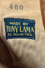 Load image into Gallery viewer, 1950’S DEADSTOCK TONY LAMA MADE IN TEXAS BRONZE ROPER STYLE COWBOY WORK BOOTS 8
