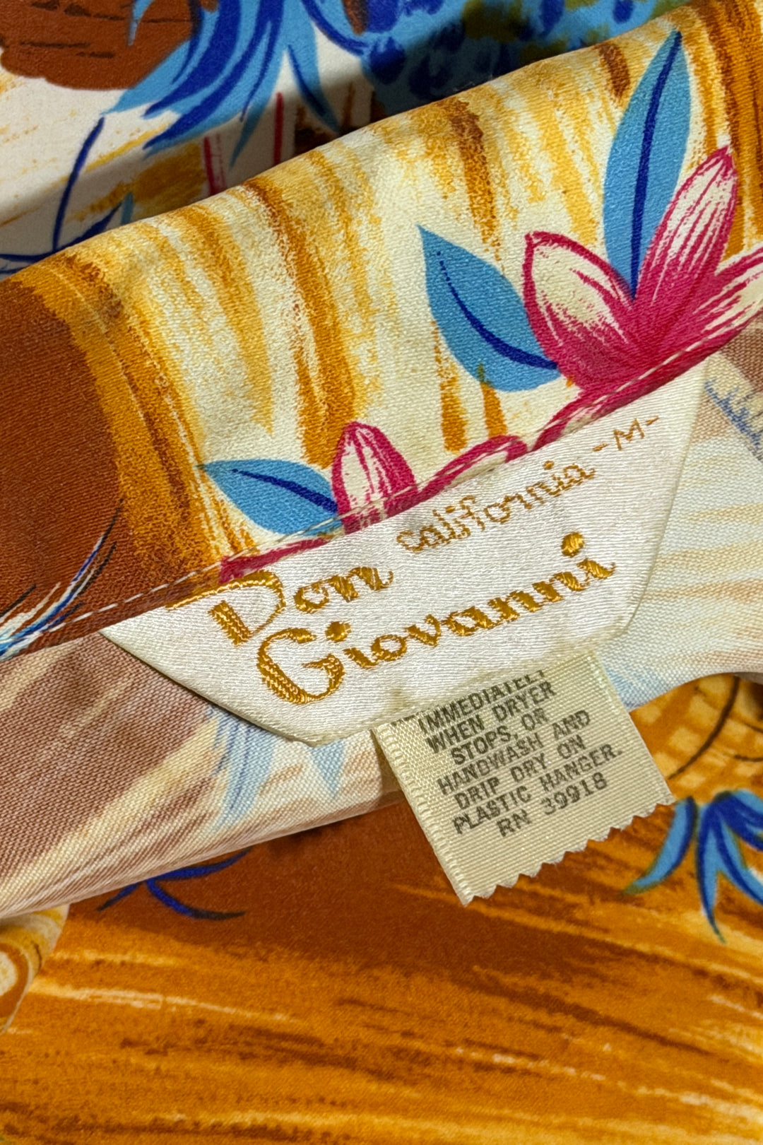1980’S DON GIOVANNI MADE IN USA CROPPED FLORAL DESERT PRINT HAWAIIAN SHIRT LARGE
