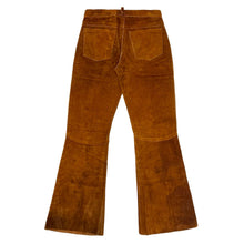 Load image into Gallery viewer, 1960’S DEADSTOCK JOOKAY MADE IN USA SUEDE LEATHER HIGH WAISTED FLARED LEG PANTS 34 X 32
