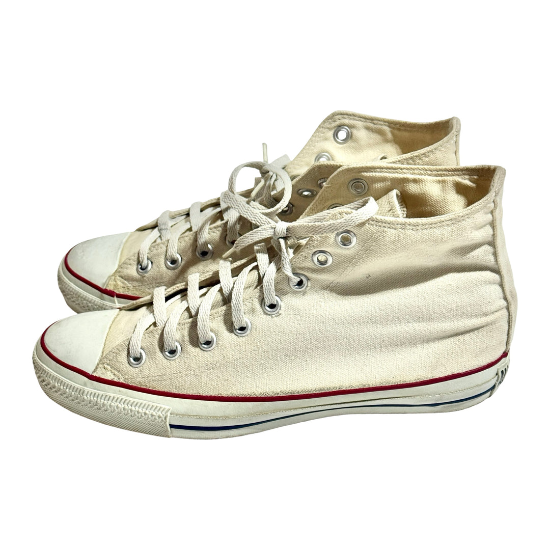 1990’S CONVERSE MADE IN USA WHITE CHUCK TAYLOR CANVAS BASKETBALL SHOES 9.5