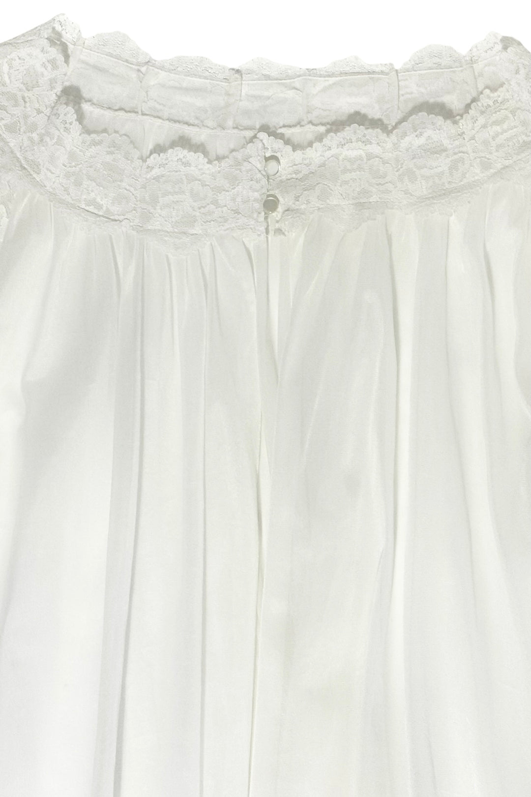 LATE 1950S/EARLY 1960s ETHEREAL MADE IN USA COQUETTE WHITE PUFF SLEEVE LACE PEIGNOIR &amp; NIGHTGOWN DRESS SET SMALL