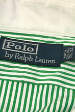 Cargar imagen en el visor de la galería, 1990’S POLO RALPH LAUREN WHITE COLLAR STRIPED L/S B.D. SHIRT MEDIUM
