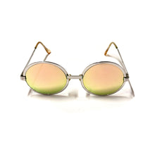 Load image into Gallery viewer, 1960’S HIPPY MADE IN FRANCE ROSE GOLD ROUND METAL FRAME SUNGLASSES
