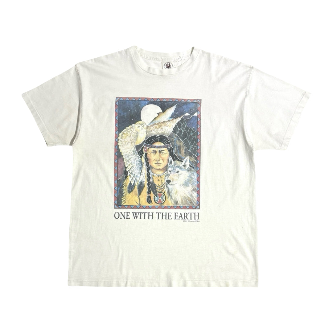 1990’S ONE WITH THE EARTH MADE IN USA NATIVE ART PRINT S/S T-SHIRT XXL