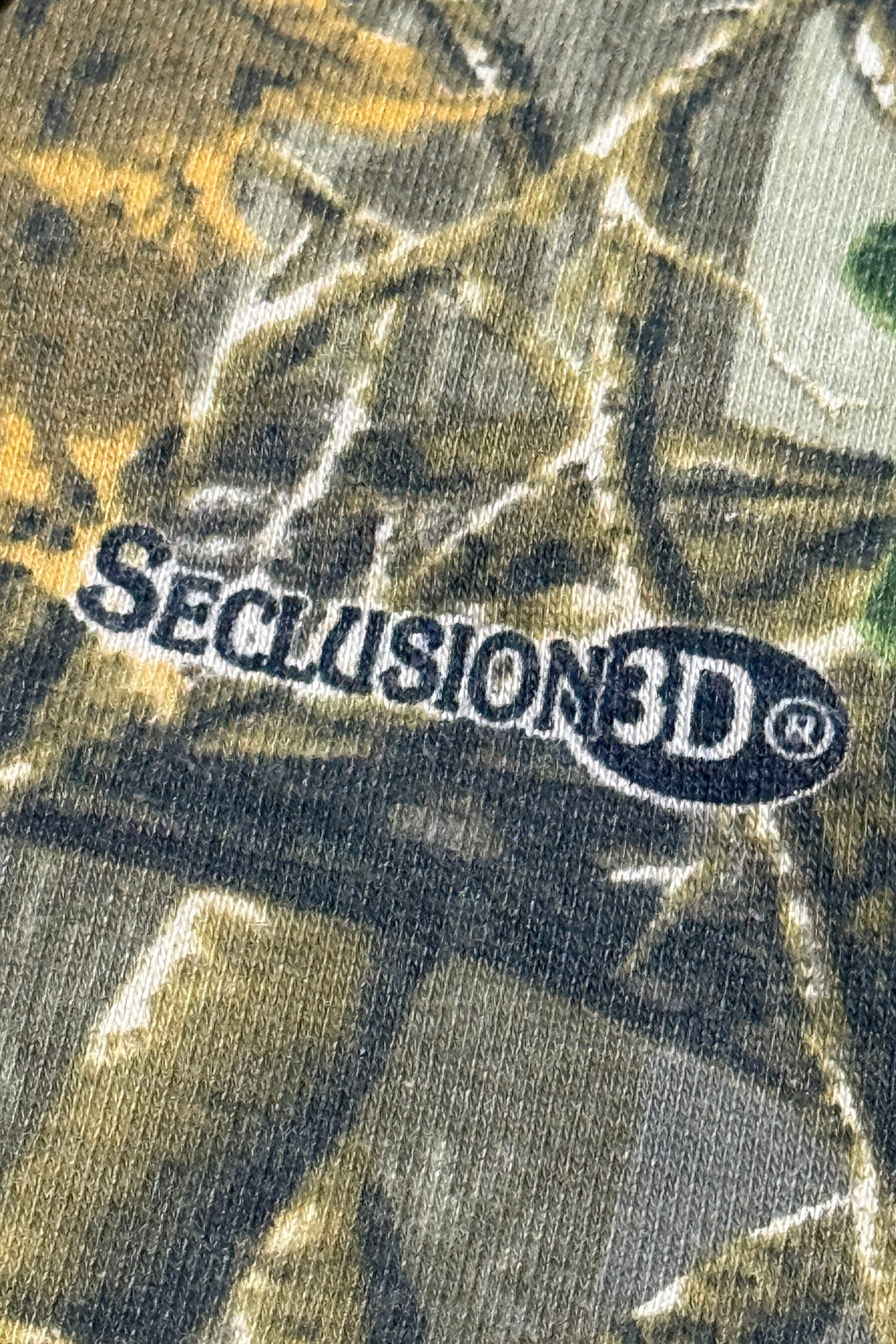 1990’S CABELA’S SECLUSION 3D HUNTING CAMO SHERPA LINED HOODED FLEECE SWEATER XXL