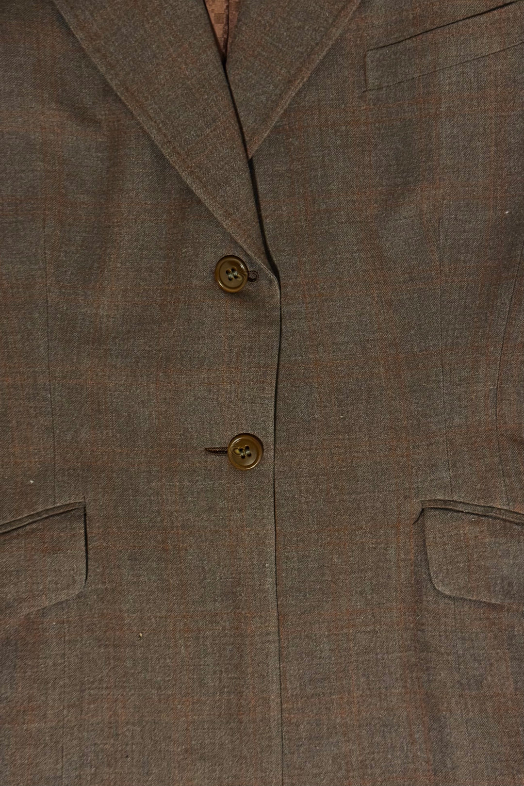 1950’S CHARLES H. ANDERSON MADE IN USA BROWN PLAID WOOL CHICAGO BESPOKE EQUESTRIAN RIDING HACKING JACKET WOMEN’S MEDIUM