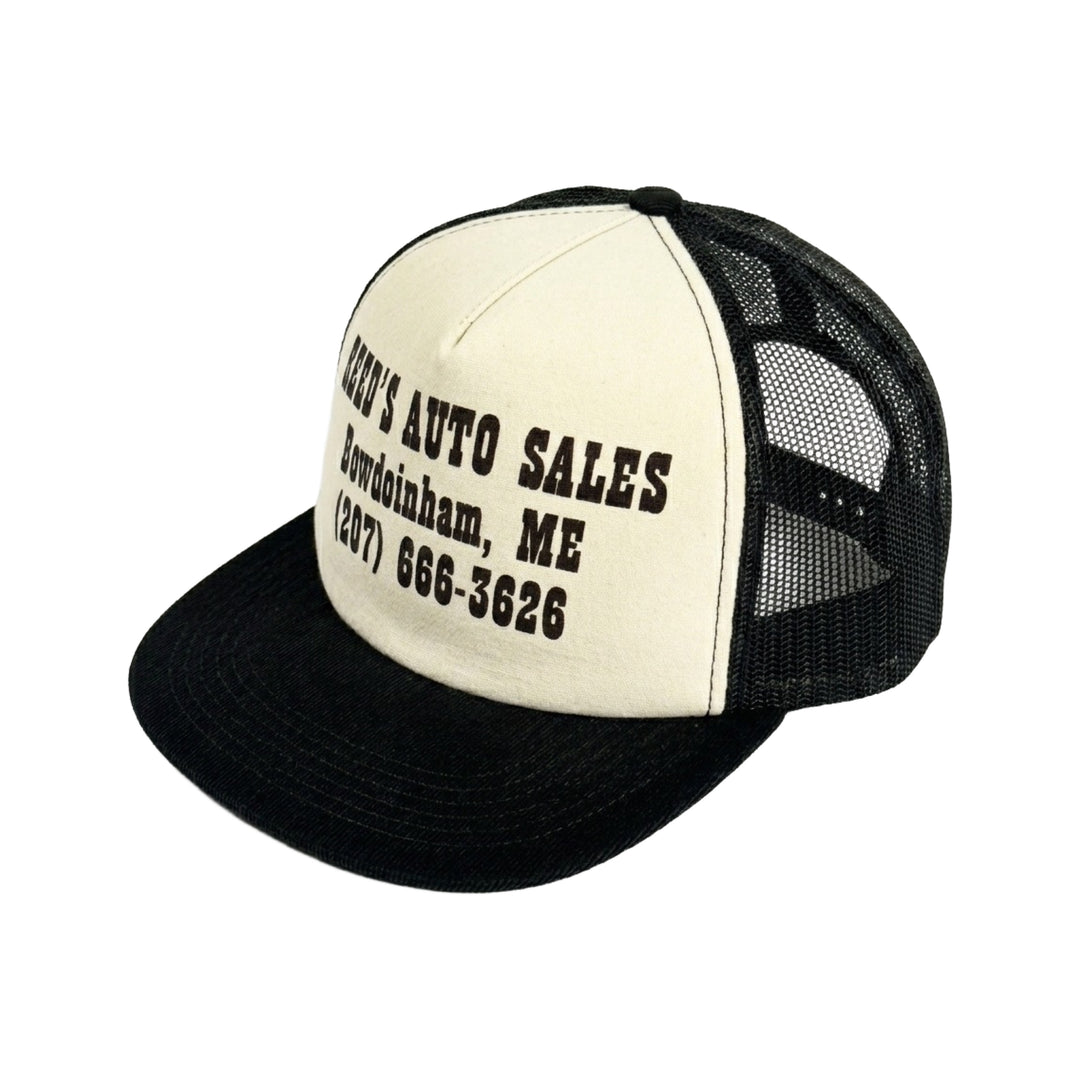 1970’S REED’S AUTO SALE WHITE FOAM & BLACK MESH TRUCKER HAT