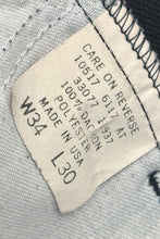 Cargar imagen en el visor de la galería, 1980’S LEVI’S 517 STAPREST MADE IN USA NAVY BOOTCUT PANTS 34 X 28
