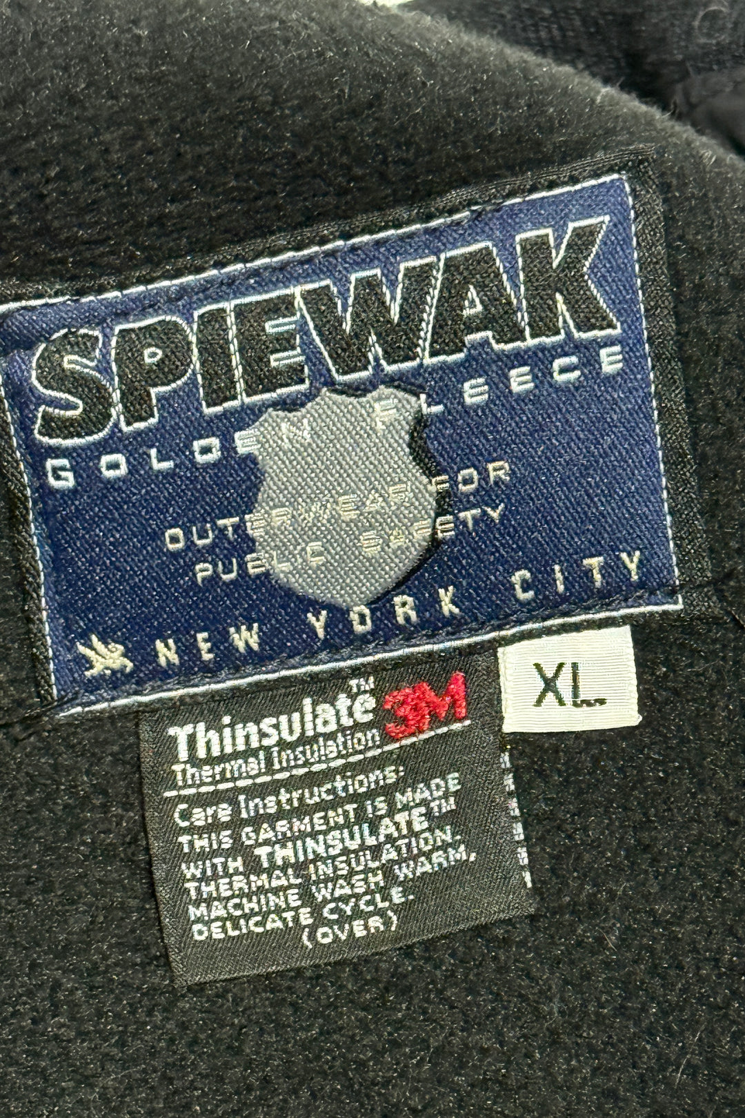 SPIEWAK GOLDEN FLEECE HI-VIS MADE IN USA REMOVABLE THERMAL LINED HOODED CROPPED WORKWEAR JACKET X-LARGE