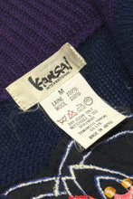Load image into Gallery viewer, 1980’S YAMAMOTO KANSAI MADE IN JAPAN EMBROIDERED WOOL KNIT CARDIGAN SWEATER X-LARGE
