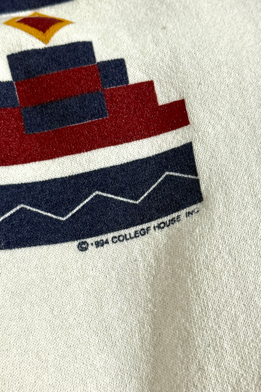 1990’S ENMU ROSWELL MADE IN USA SOUTHWESTERN PRINT FLEECE SWEATER X-LARGE