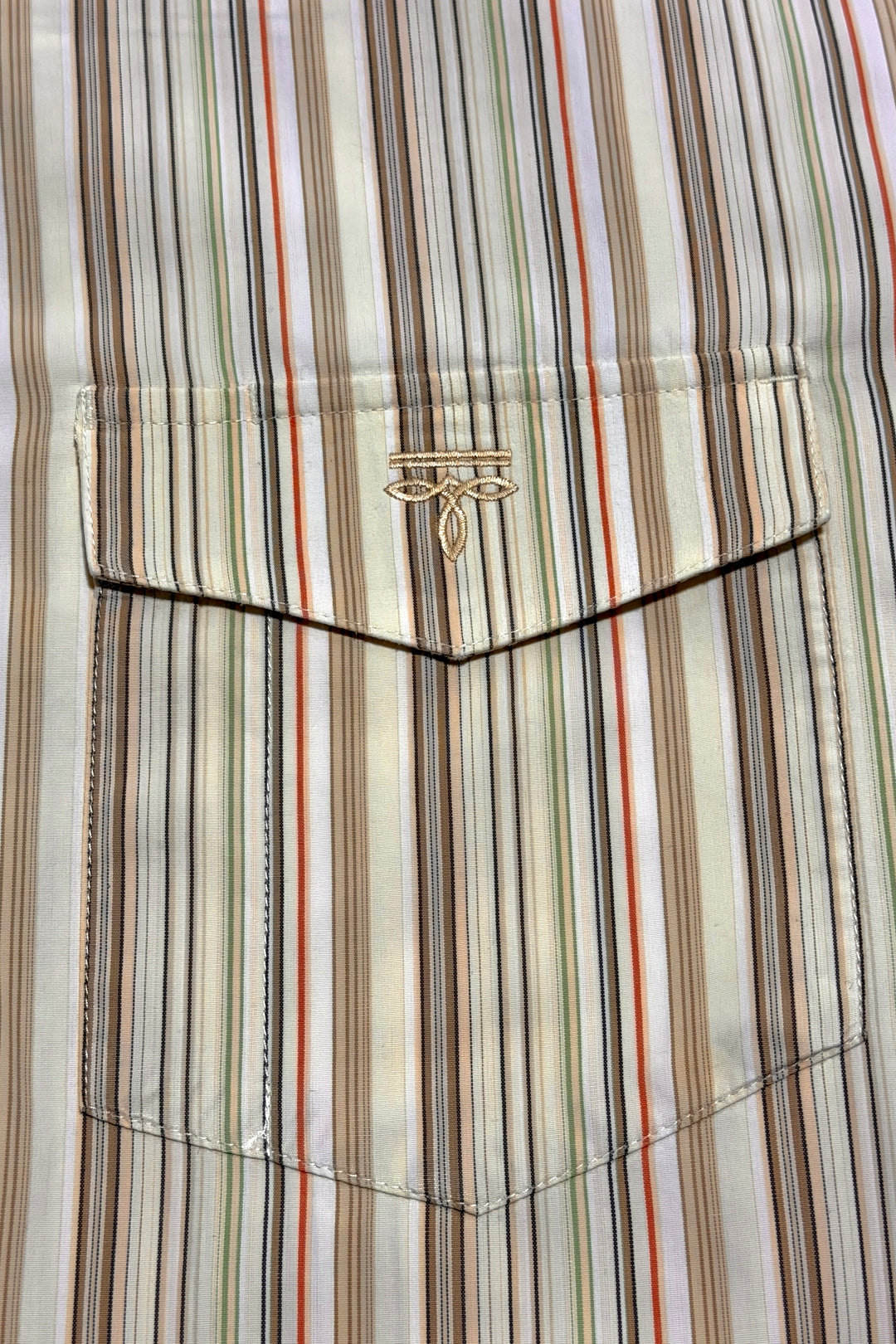 1990’S LUCCHESE CLASSICS STRIPED WESTERN SNAP L/S B.D. SHIRT LARGE