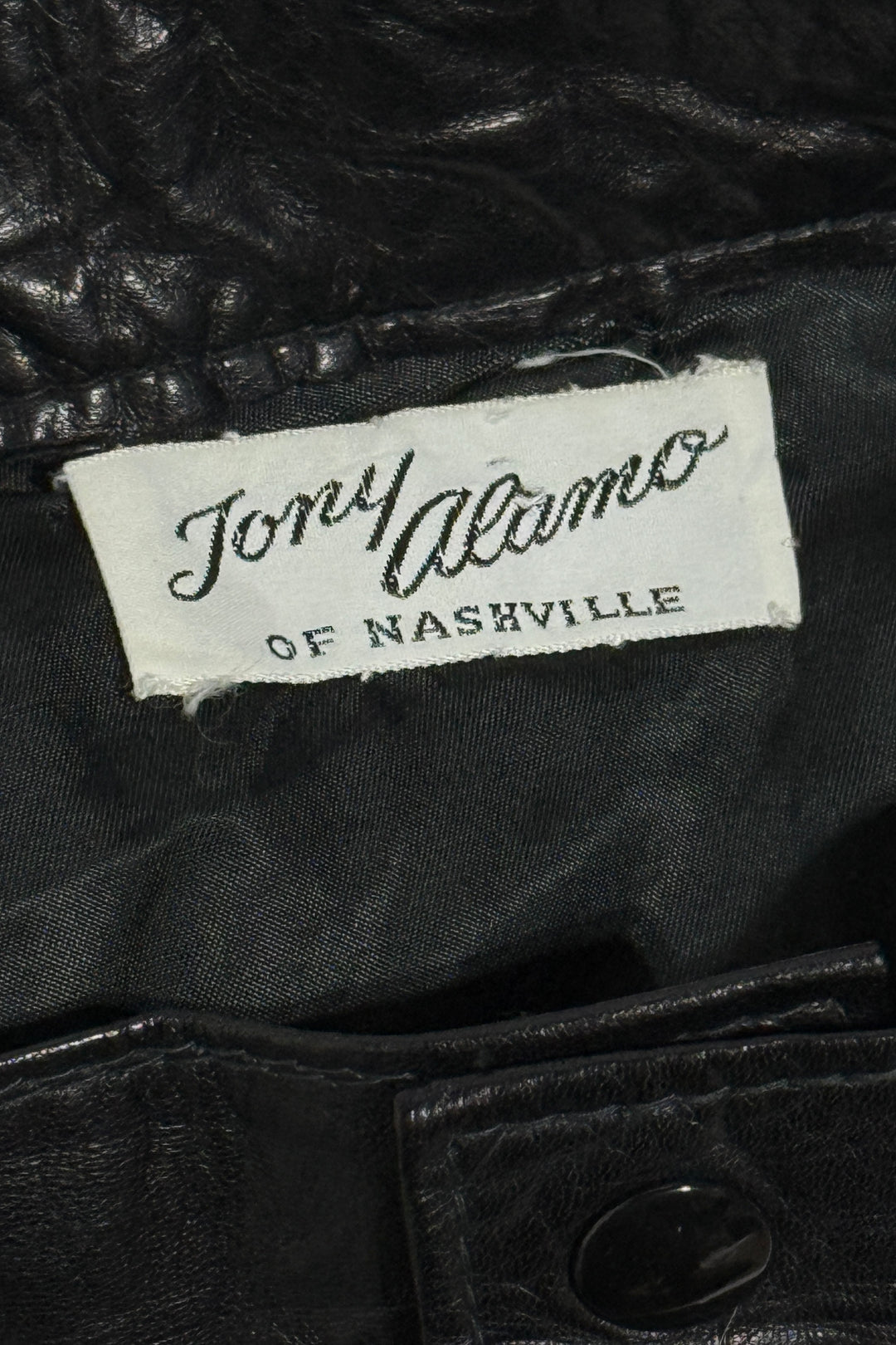 1970’S TONY ALAMO OF NASHVILLE MADE IN USA LAMB LEATHER HIGH WAISTED BOOTCUT PANTS 32 X 34