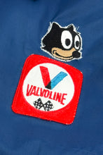 Cargar imagen en el visor de la galería, 1970’S VALVOLINE MADE IN USA FELIX THE CAT RACING STRIPE CROPPED GARAGE JACKET MEDIUM
