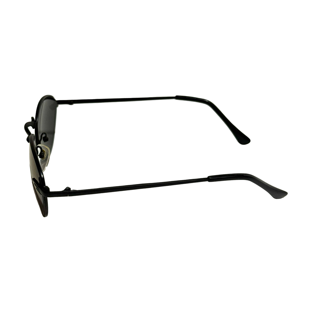 1990’S DEADSTOCK RIMLESS OVAL BLACK WIRE FRAME PURPLE/BLUE LENSE SUNGLASSES