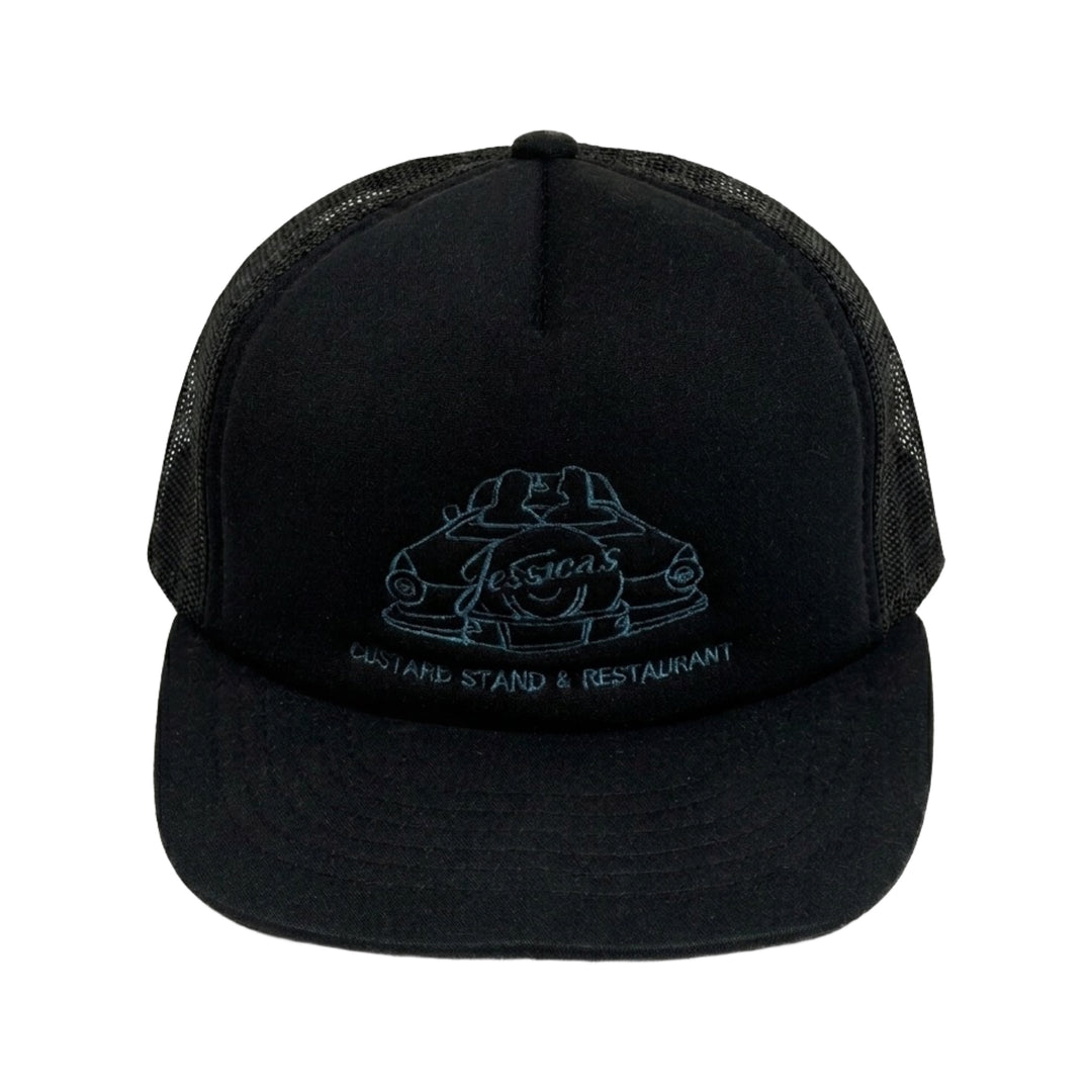 1980’S JESSICA’S CUSTARD STAND BLACK FOAM & MESH TRUCKER HAT