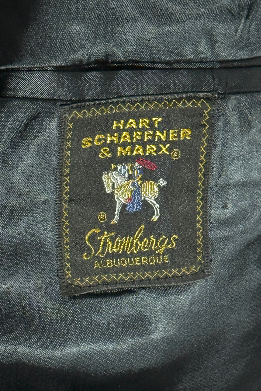 1970’S STROMBERG’S UNION MADE IN USA VELVET COLLAR NAVY WOOL TUXEDO OVERCOAT 42