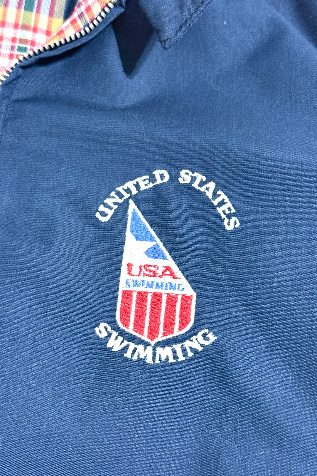 1970’S USA OLYMPIC SWIMMING TEAM MADE IN USA CROPPED HARRINGTON JACKET MEDIUM
