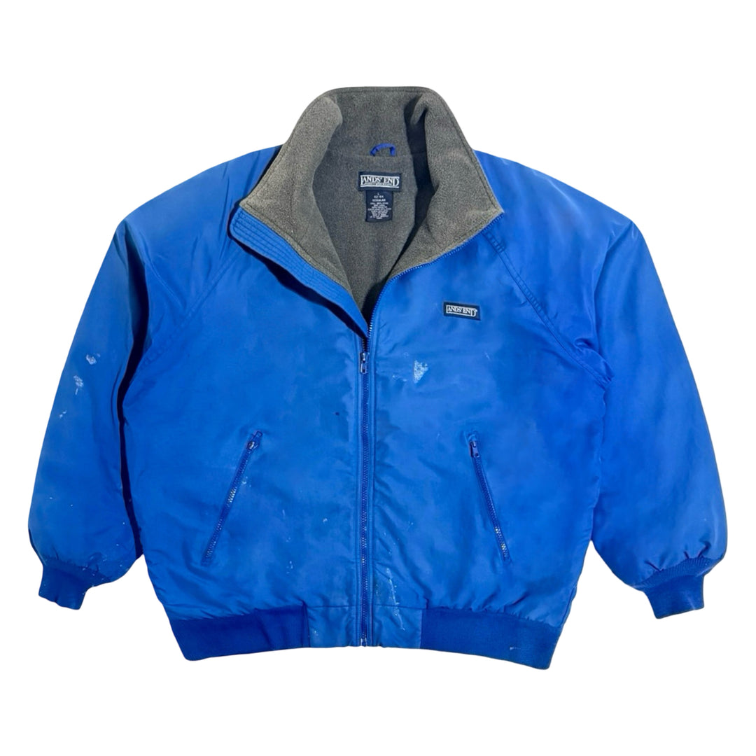 1990’S LANDS’ END THRASHED &amp; FADED CROPPED WINDBREAKER JACKET LARGE