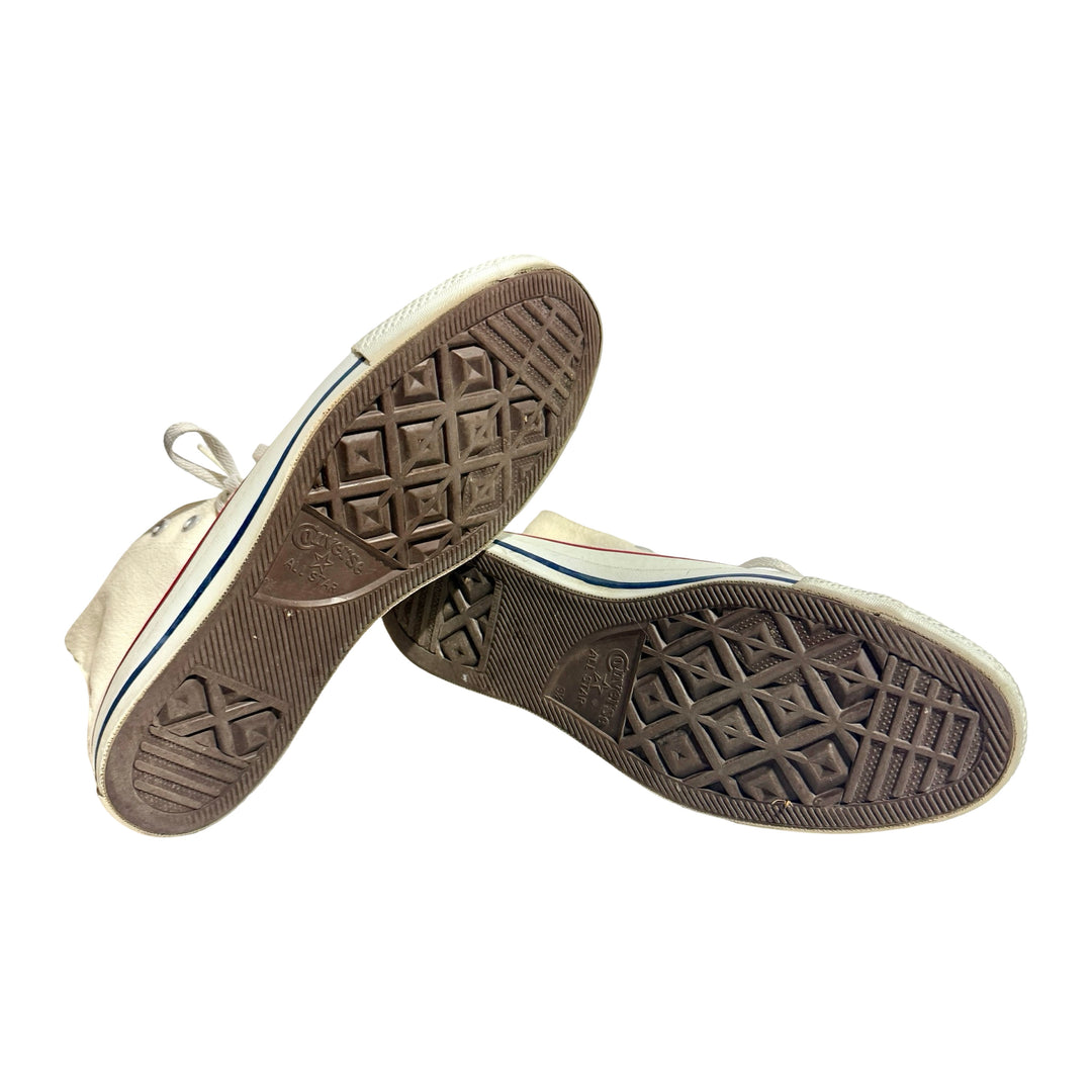 1990’S CONVERSE MADE IN USA WHITE CHUCK TAYLOR CANVAS BASKETBALL SHOES 9.5