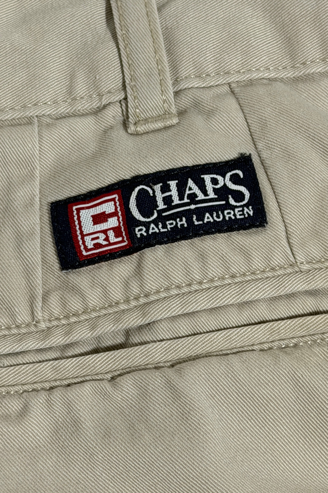 1990’S CHAPS RALPH LAUREN PLEATED KHAKI 7” CHINO SHORTS 34