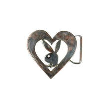 Load image into Gallery viewer, 1990’S PLAYBOY HEART THRASHED SILVERTONE BELT BUCKLE
