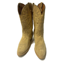 Load image into Gallery viewer, 1980’S DEADSTOCK SUEDE MADE IN USA TAN ROUGH OUT COWBOY BOOTS MEN’S 13
