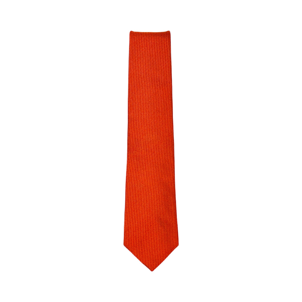 1990’S TURNBULL & ASSER MADE IN ENGLAND 100% ITALIAN SILK ORANGE HANDMADE TIE