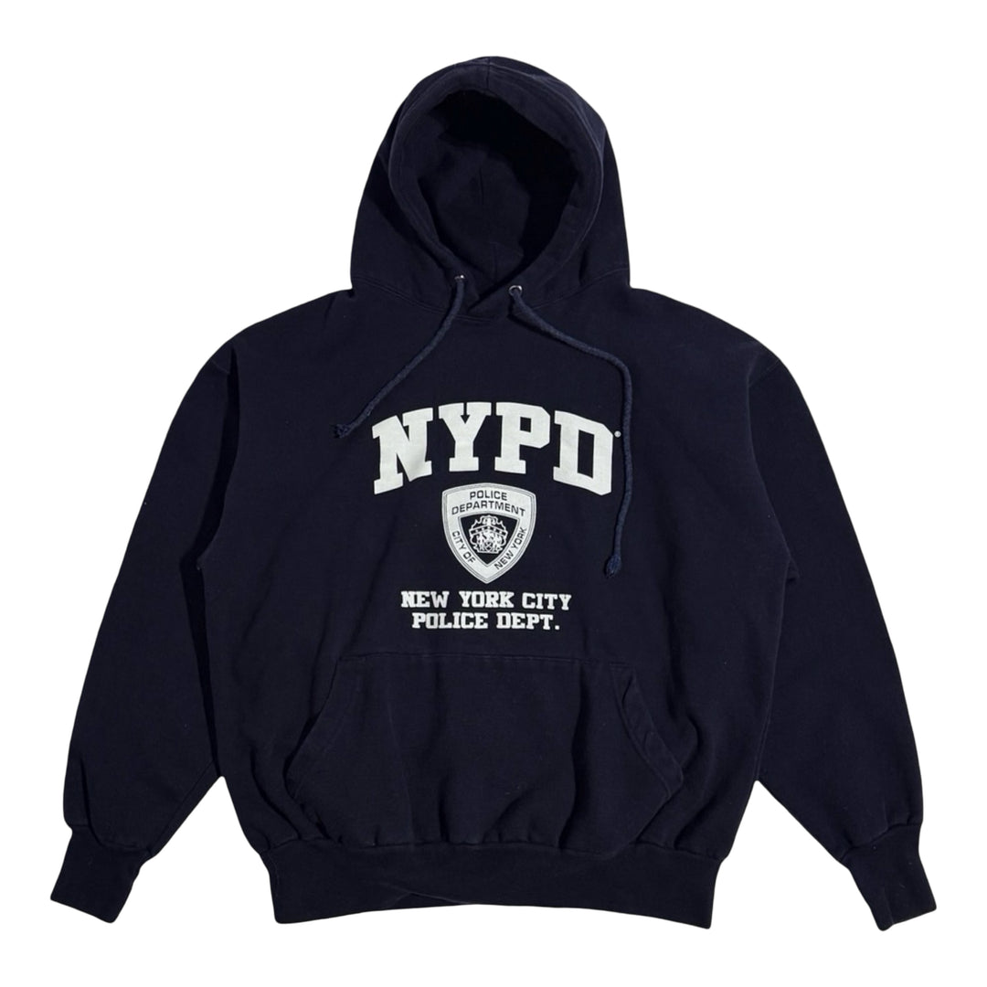 1990’S NYPD MADE IN USA HOODED FLEECE SWEATSHIRT MEDIUM