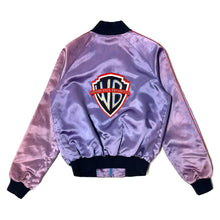 Load image into Gallery viewer, 1970’S TRICIA KELLY WB CREW MADE IN USA CROPPED SATIN BOMBER JACKET MEDIUM
