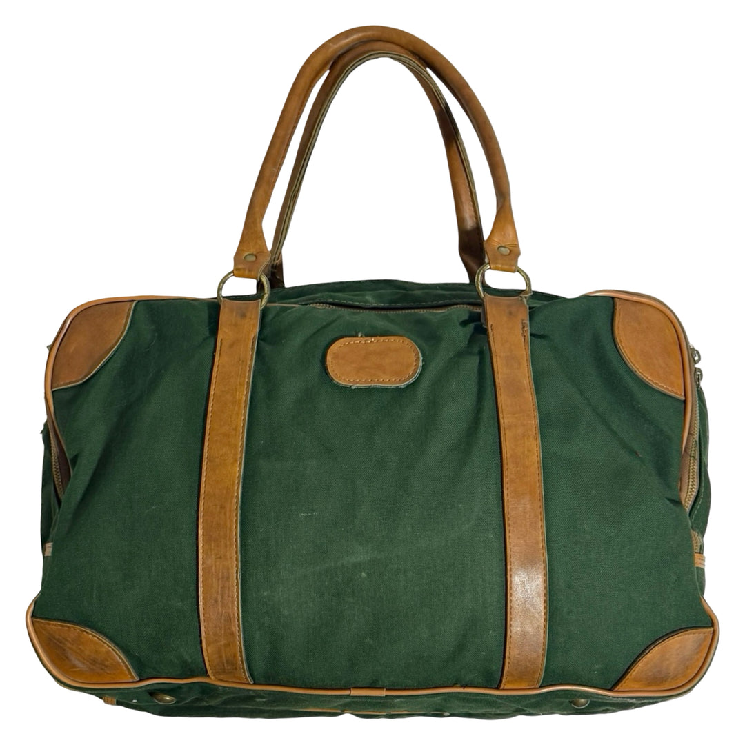 1970’S WINGS MADE IN USA THRASHED &amp; FADED GREEN CANVAS DUFFLE BAG